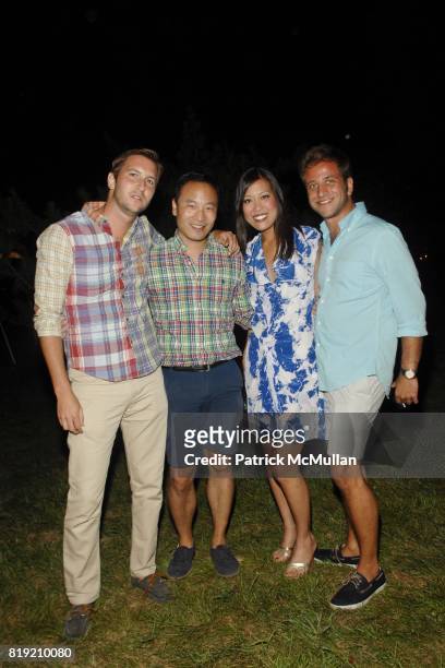 Joshua Silver, David Wu, Lisa Yom and Ilan Rosenthal attend ACRIA's Annual "Cocktails at Sunset" Presented by Calvin Klein Collection & Vanity Fair...