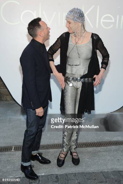 Kevin Carrigan and Veruschka von Lehndorff attend World of CALVIN KLEIN Party to Kick-off Spring 2011 Berlin Fashion Week at Die Munze on July 7,...