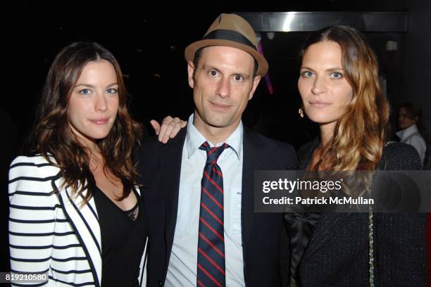 Liv Tyler, Aaron Rose and Frankie Rayder attend Private Dinner at the Standard Downtown Hosted by Andre Balazs and Jeffrey Deitch following Dennis...