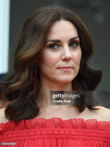 Catherine, Duchess of Cambridge attends The Queen's Birthday Party at the British Ambassadorial Residenceduring an official visit to Poland and...