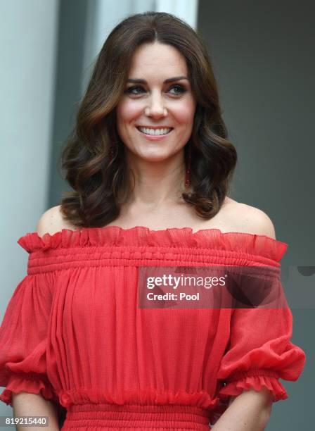 Catherine, Duchess of Cambridge attends The Queen's Birthday Party at the British Ambassadorial Residenceduring an official visit to Poland and...