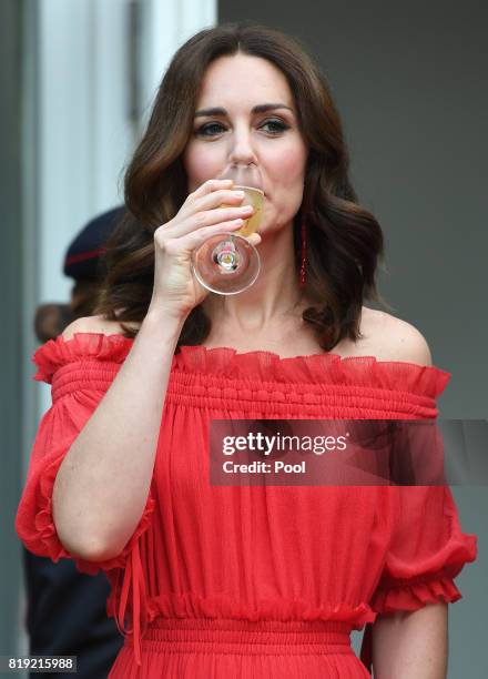 Catherine, Duchess of Cambridge attenda The Queen's Birthday Party at the British Ambassadorial Residenceduring an official visit to Poland and...