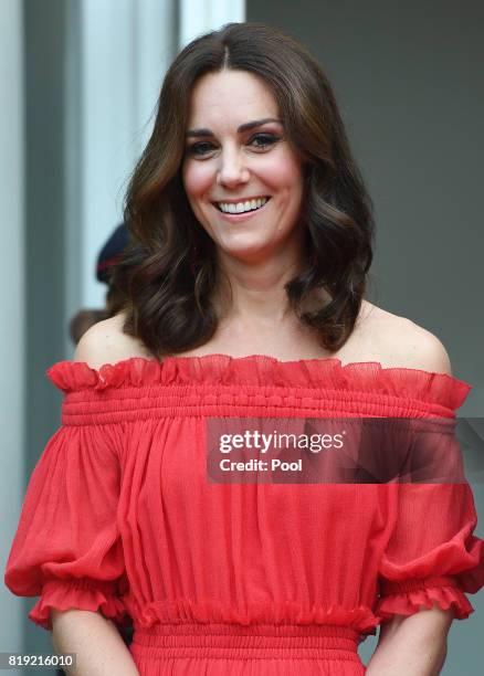 Catherine, Duchess of Cambridge attenda The Queen's Birthday Party at the British Ambassadorial Residenceduring an official visit to Poland and...