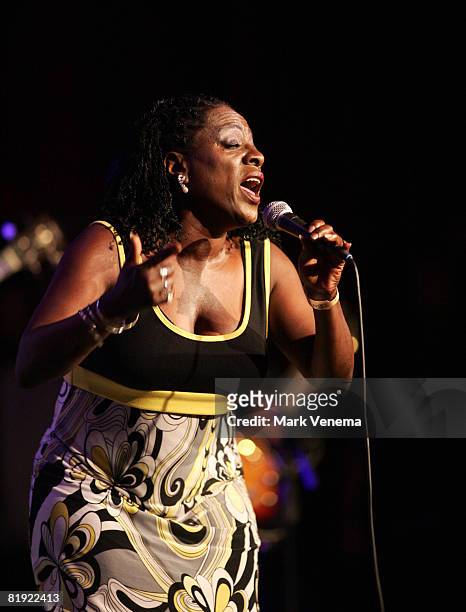 Sharon Jones performs with her band The Dap-Kings live on day two of the North Sea Jazz Festival at Ahoy on July 12, 2008 in Rotterdam, Netherlands.