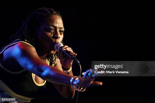 Sharon Jones performs with her band The Dap-Kings live on day two of the North Sea Jazz Festival at Ahoy on July 12, 2008 in Rotterdam, Netherlands.