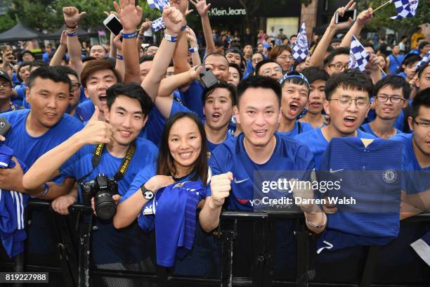 Chinese Chelsea fans during a Nike Store visit at the Solana Bay on July 20, 2017 in Beijing, China.