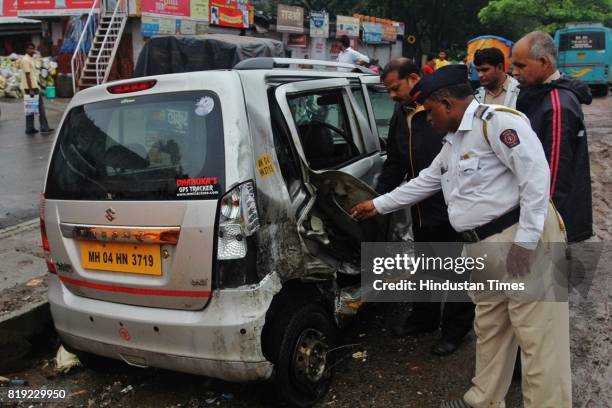 Year-old container driver died after he rammed his vehicle into a stationary truck while injuring the driver of a four wheeler at Thane, on July 19,...