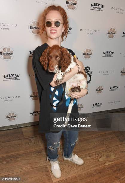 Jess Glynne attends the launch of Rosewood’s Canine Luxury Experience and the Barbour Dogs Loyalty Scheme hosted by Rosewood London and Barbour at...