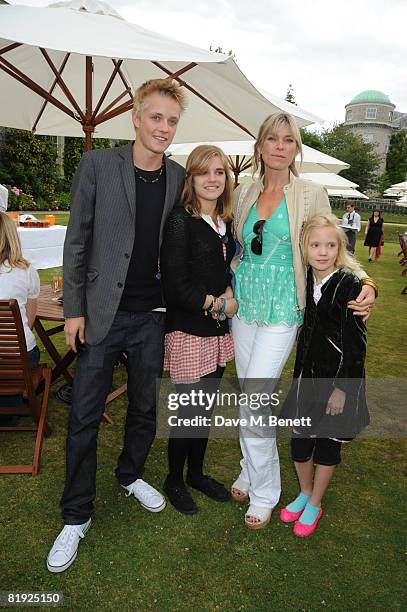 Deborah Leng with son Rufus Taylor and daughters Tiger Lily Taylor and Lola Daisy May Leng Taylor attend the Cartier Style et Luxe Concours at the...