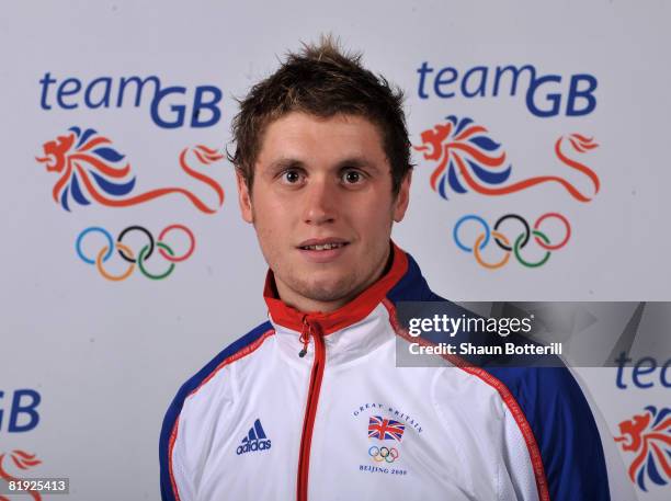 Portrait of David Davies, a member of the Swimming team at the National Exhibition Centre on July 14, 2008 in Birmingham, England.