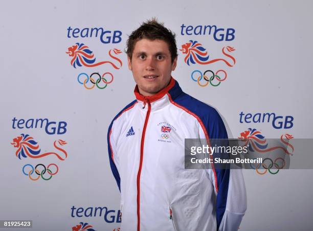 Portrait of David Davies, a member of the Swimming team at the National Exhibition Centre on July 14, 2008 in Birmingham, England.
