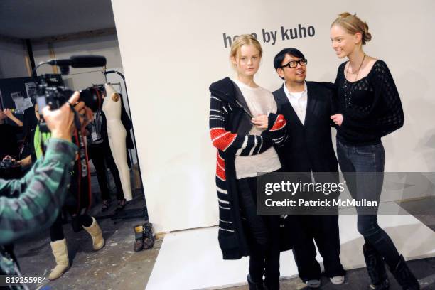 Jung Kuho and Models attend Hexa by KUHO Fall/Winter 2010 Runway Show at Eyebeam Atelier on February 10, 2010 in New York City.