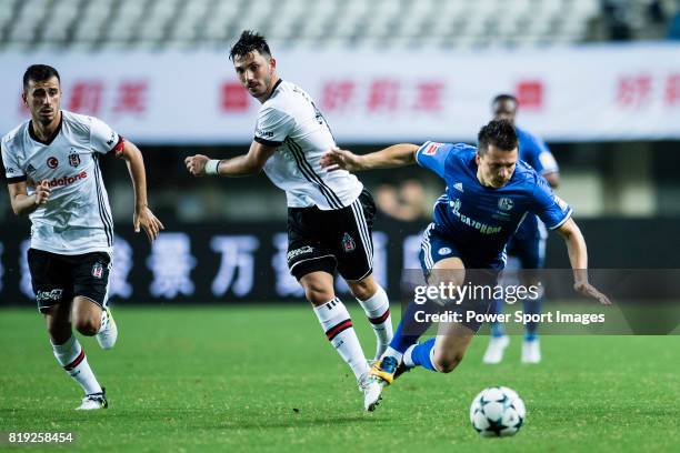 Schalke Midfielder Yevhen Konoplyanka fights for the ball with Besiktas Istambul Midfielder Tolgay Arslan during the Friendly Football Matches Summer...