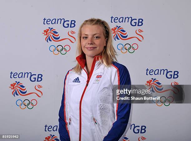 Portrait of Jessica Sylvester, a member of the Swimming team at the National Exhibition Centre on July 14, 2008 in Birmingham, England.