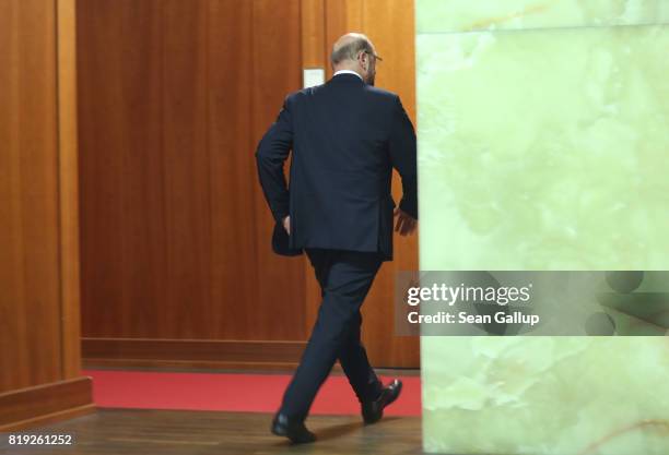 German Social Democrat and chancellor candidate Martin Schulz arrives at the Foreign Ministry to meet with German Foreign Minister Sigmar Gabriel...