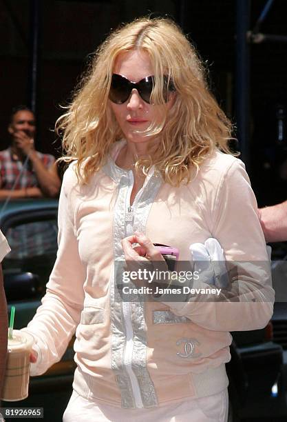 Singer Madonna visits the Kabbalah Center in Manhattan on July 12, 2008 in New York City.