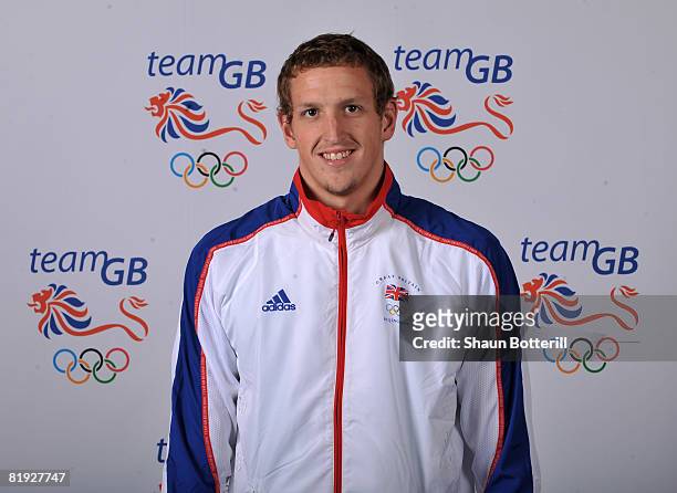 Portrait of Adam Brown, a member of the Swimming team at the National Exhibition Centre on July 14, 2008 in Birmingham, England.