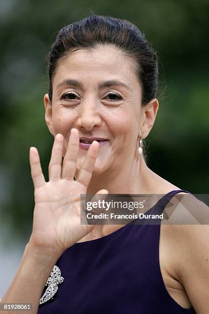 Franco-Colombian politician and former hostage Ingrid Betancourt arrives at the Elysee palace, where she will be honored with the French Legion of...