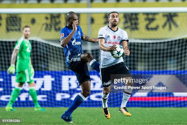 Besiktas Istambul Forward Cenk Tosun fights for the ball with FC Schalke Defender Naldo during the Friendly Football Matches Summer 2017 between FC...