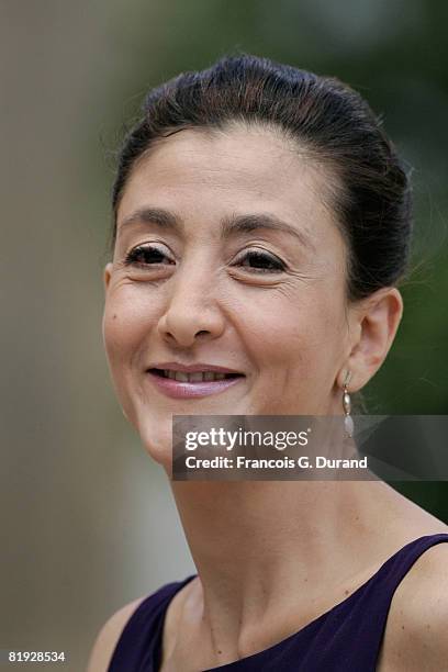 Franco-Colombian politician and former hostage Ingrid Betancourt arrives at the Elysee palace, where she will be honored with the French Legion of...