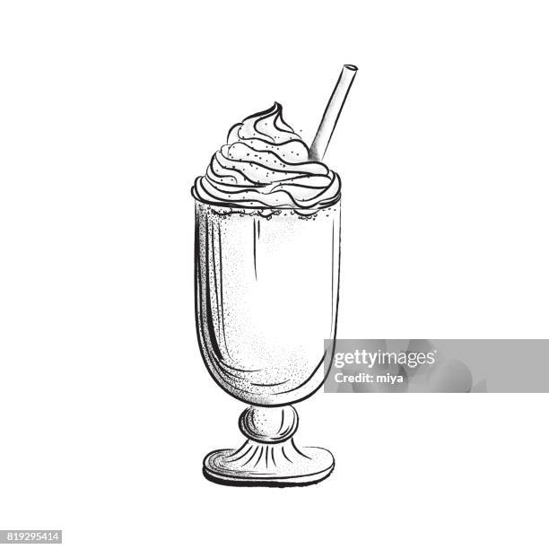 ilustraciones, imágenes clip art, dibujos animados e iconos de stock de helado con leche - espuma de leche
