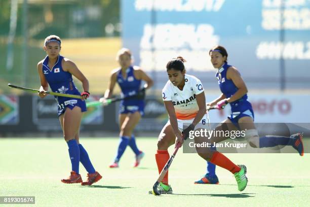 Reena Khokhar of India in action during the 5th-8th Place playoff match between India and Japan during Day 7 of the FIH Hockey World League - Women's...