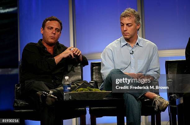 Producers Bryan Burk and Jeff Pinkner of 'Fringe' speak during day seven of the Fox Image Campaign 2008 Summer Television Critics Association Press...