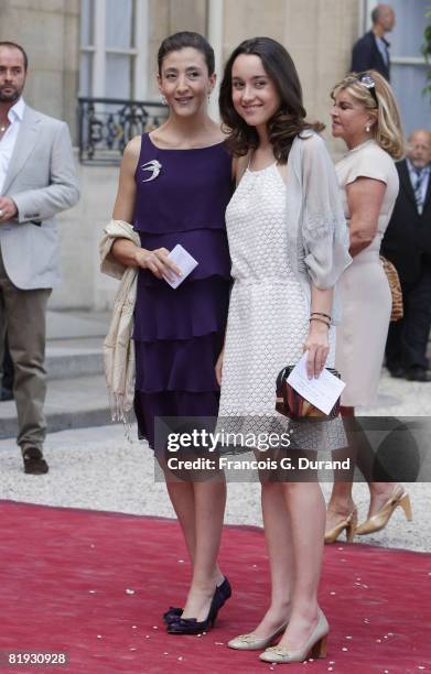 Franco-Colombian politician and former hostage Ingrid Betancourt and her daughter Melanie Betancourt arrive at the Elysee palace, where Ingrid will...