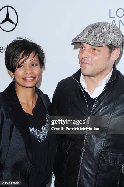 Keisha Chambers and Justin Chambers attend Opening Night Preview Party Of the LA Antique Show Benefiting P.S. ARTS at Barker Hangar on April 21, 2010...