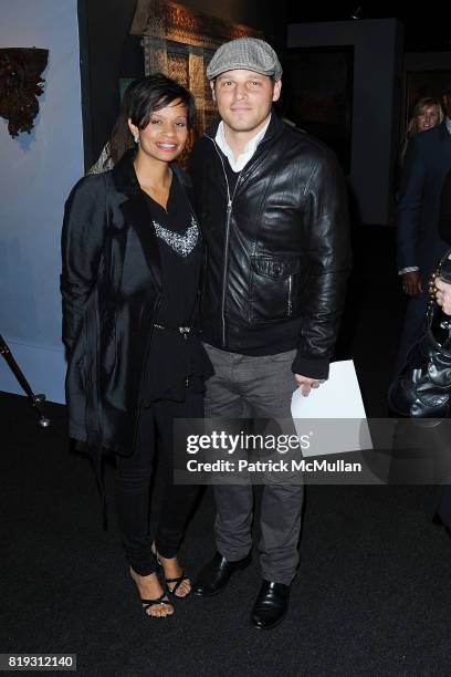 Keisha Chambers and Justin Chambers attend Opening Night Preview Party Of the LA Antique Show Benefiting P.S. ARTS at Barker Hangar on April 21, 2010...