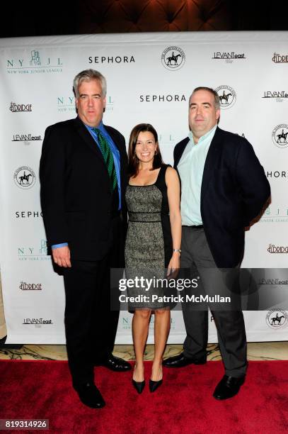 Mike Donahue, Caroline Tyburczy and Jim Donahue attend NEW YORK JUNIOR LEAGUE'S SPRING AUCTION 2010 at Capitale on April 23, 2010 in New York City.