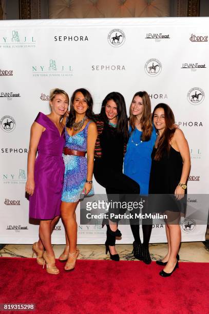 Elissa Velluto, Leticia Frazao, Ellen Gorra, Ali Epstein and Taylor Salditch attend NEW YORK JUNIOR LEAGUE'S SPRING AUCTION 2010 at Capitale on April...