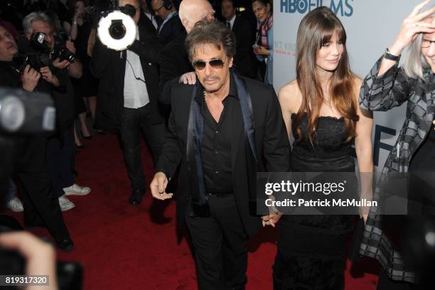 Al Pacino and Lucila Sola attend HBO Films NYC Premiere of "YOU DON'T KNOW JACK" at The Ziegfeld Theater on April 14, 2010 in New York City.