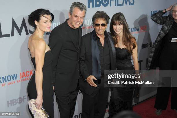 Lyne Renee, Danny Huston, Al Pacino and Lucila Sola attend HBO Films NYC Premiere of "YOU DON'T KNOW JACK" at The Ziegfeld Theater on April 14, 2010...