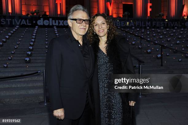 Harvey Keitel and Daphna Kastner attend VANITY FAIR TRIBECA FILM FESTIVAL Opening Night Dinner Hosted by ROBERT DE NIRO, GRAYDON CARTER and RONALD...