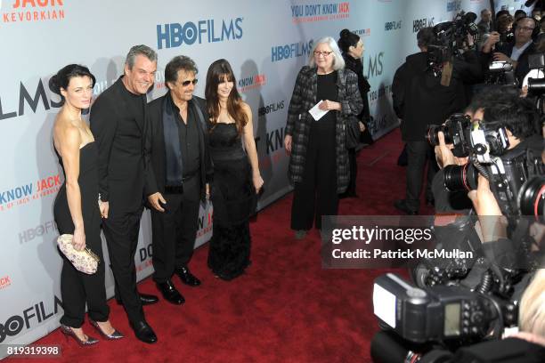 Lyne Renee, Danny Huston, Al Pacino and Lucila Sola attend HBO Films NYC Premiere of "YOU DON'T KNOW JACK" at The Ziegfeld Theater on April 14, 2010...