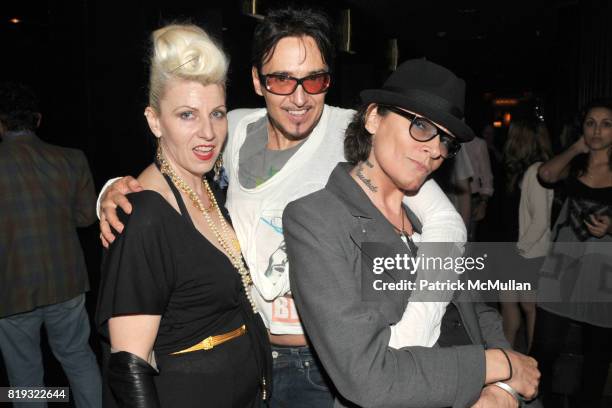 Cynthia Powell, Johnny Dynell and Edwige attend Birthday Celebration for DIANNE BRILL Hosted by SUSANNE BARTSCH at Royalton on April 8, 2010 in New...