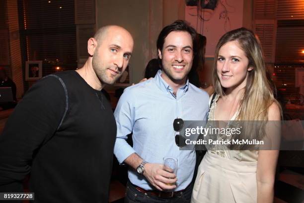 Idan Rabin, Ari Goldberg and Michelle Halpern attend Party to Kickoff the 75th Anniversary of JACK PURCELL at The Jane Hotel on April 8, 2010 in New...