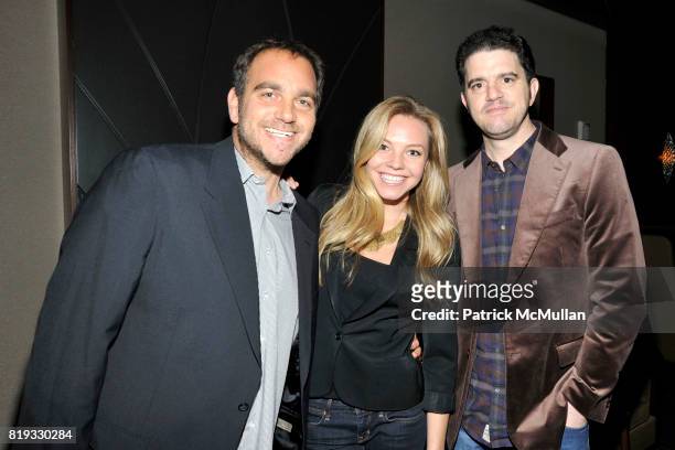 Michael Sugar, Aaron Schneider and Eloise Mumford attend "WATER & WALL" Restaurant Hosts Tribeca Film Festival Screening of "GET LOW" at Water & Wall...