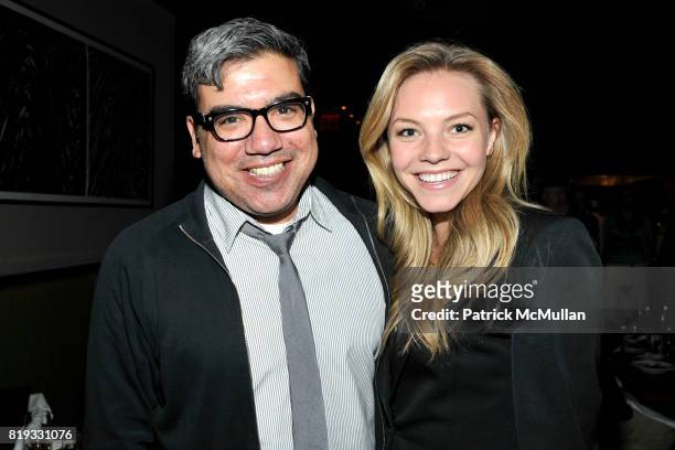 Eugene Hernandez and Eloise Mumford attend "WATER & WALL" Restaurant Hosts Tribeca Film Festival Screening of "GET LOW" at Water & Wall on April 27,...
