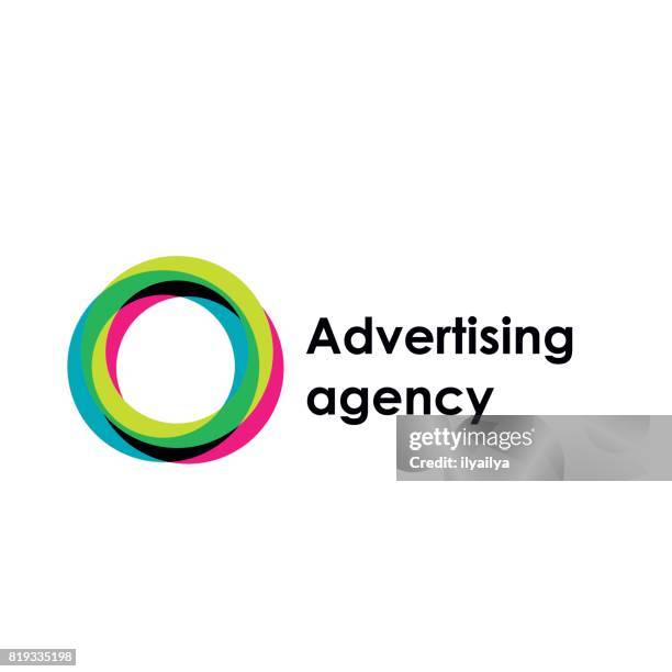 letter o vector emblem. advertising agency - zero stock illustrations