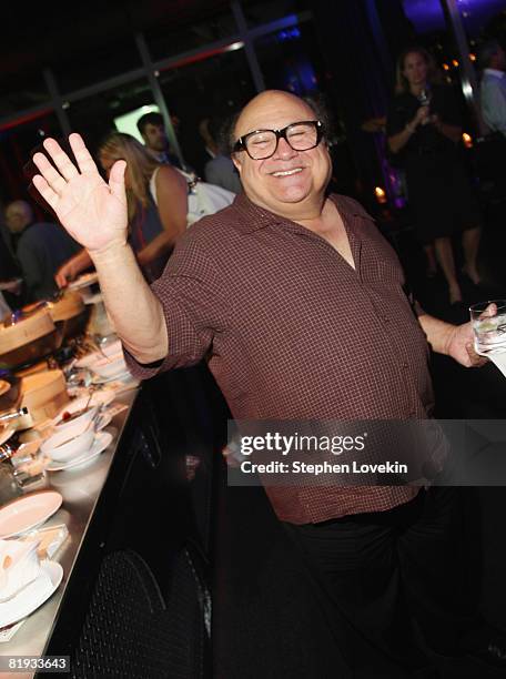 Actor Danny DeVito attends the after party for the world premiere of "The Dark Knight" at the Mandarin Oriental ballroom on July 14, 2008 in New York...