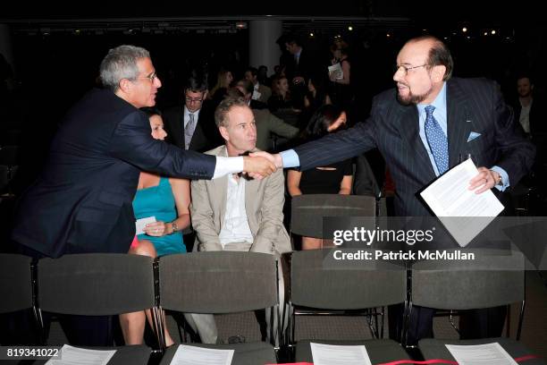 Ron Meyer, John McEnroe and James Lipton attend CHRISTIE'S The Green Auction: A Bid To Save The Earth at Christie's on April 22, 2010 in New York...