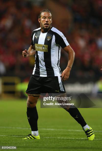 Alan Smith of Notts County in action during a pre-season friendly match between Notts County and Nottingham Forest at Meadow Lane on July 19, 2017 in...