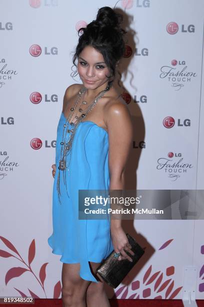 Vanessa Hudgens attends A Night of Fashion and Technology With LG Mobile Phones Hosted by Eva Longoria Parker and Victoria Beckham at SoHo House on...