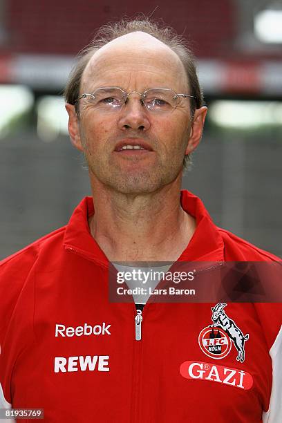 Assistant-coach Roland Koch poses during the Bundesliga 1st Team Presentation of 1. FC Koeln at the Rhein Energie Stadium on July 14, 2008 in...