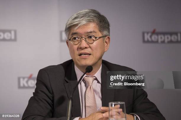 Thomas Pang, chief executive officer of Keppel Telecom and Transportation Ltd., speaks during a news briefing in Singapore, on Thursday, July 20,...