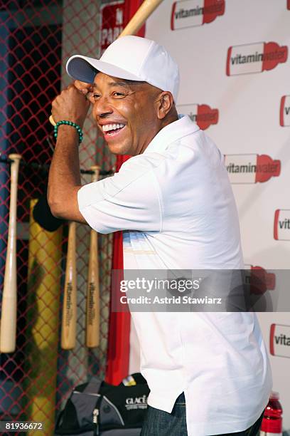 Russell Simmons attends Vitaminwater's MLB All-Star week celebration at Hudson Terrace on July 14, 2008 in New York City.