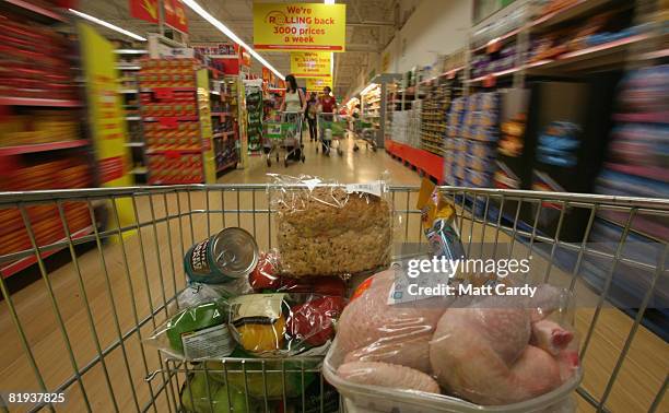 People shop in a supermarket in Bristol on July 15 2008 in Bristol, England. Official figures, released today, show inflation hit a 11-year high at...