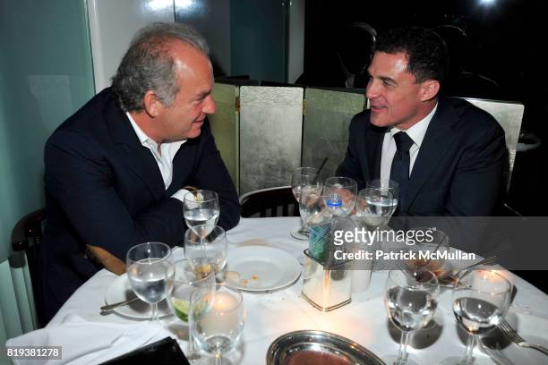 Charlie Finch and Andre Balazs attend LARRY GAGOSIAN hosts a Private Dinner for the ANDREAS GURSKY Opening Exhibition at GAGOSIAN GALLERY at Mr. Chow...
